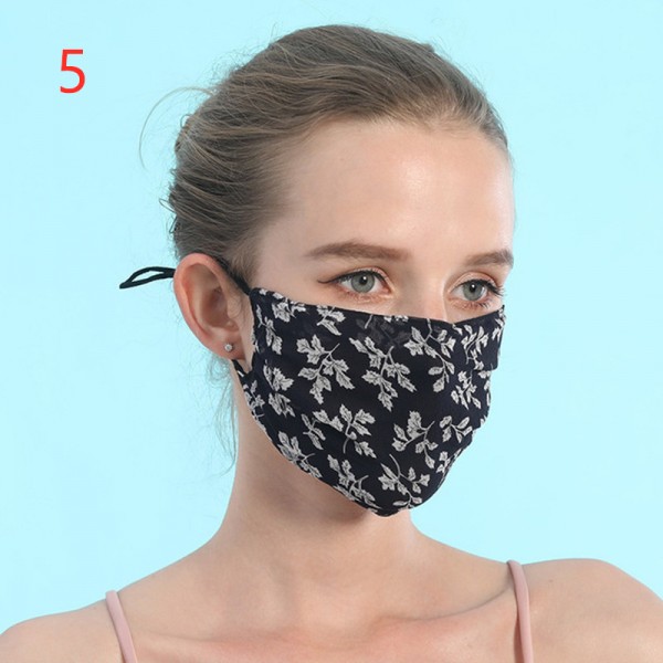 mulberry silk reusable floral face masks for women breathable summer